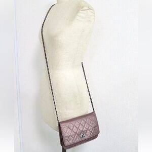 CHANEL Quilted Crossbody Bag - Taupe